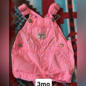 OshKosh B'gosh Bright Pink Heart Overalls